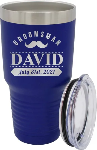 Vaso de padrinos de boda grabado personalizado, taza de acero inoxidable aislada personalizada para padrino de boda, despedida de soltero, boda (30