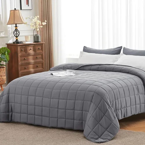 Miniatura 209 de Manta con Peso Azul para Adultos 12 libras, 48"x72", Tamaño Twin Full Manta Pesada Refrescante para 110-130 libras, Mantas Grandes de Microfibra