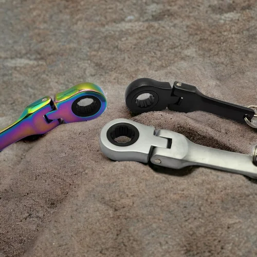 Miniatura 3 de GT/ Rotors Llavero de llave de trinquete de 10mm con revestimiento de cromo neón (Regalo gratis: llavero de llave inglesa mini)