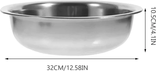 Miniatura 5 de BESTonZON Cuenco de metal para comida, platos de mezcla grandes, para hacer masa, lavabo para lavar alimentos, platos de cena, cuenco