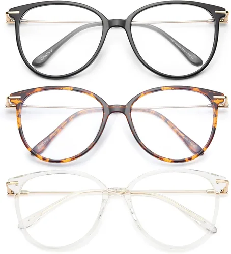 Miniatura 14 de Gaoye - Gafas de bloqueo de luz azul - Marcos redondos TR90 de moda, brazos de metal, protección UV400 - Estuche suave a juego