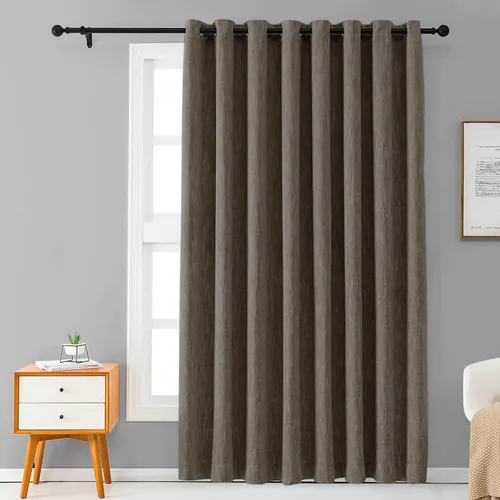 Miniatura 27 de Melodieux Elegantes cortinas opacas de algodón para oscurecer la habitación, para sala de estar, dormitorio, con aislamiento térmico, paneles
