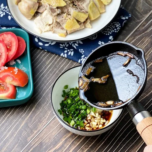Miniatura 3 de CANDeal Mini sartén de hierro fundido con mango de madera resistente al calor, sartén para fajitas para barbacoa, tortilla, tapas y postres