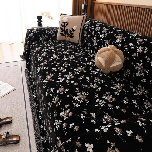 Miniatura 3 de VClife Soft Couch Cover, Vintage Brown Floral Jacquard Couch Covers for Dog, French Cottage Botanical Sofa Cover for 2 Cushion Sofa, Washable