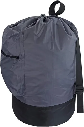 Miniatura 9 de Mochila lavable con bolsillo con cremallera, bolsa de ropa resistente, 2 correas de hombro ajustables fuertes con cierre de cordón para viajes