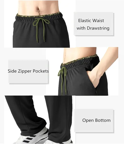 Miniatura 32 de Pantalones deportivos para hombre con bolsillos con cremallera, pantalones deportivos ligeros, pantalones de entrenamiento holgados atléticos