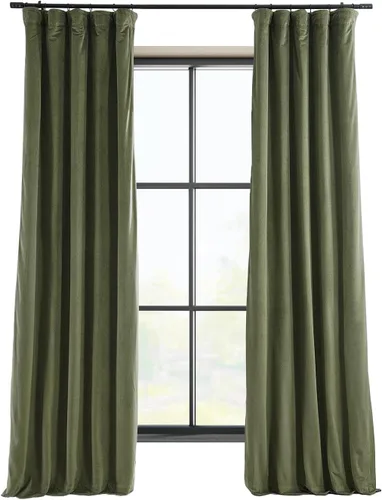 Miniatura 15 de HPD Half Price Drapes Cortinas Opacas Térmicas de Terciopelo Signature para Sala de Estar de 63 Pulgadas de Largo (1 Panel) con Bolsillo para Barra