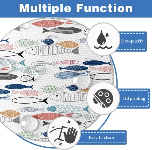 Miniatura 3 de AAtter Cortina de ducha con diseño de peces para niños, divertida, colorida, para niños y niñas, océano, playa, náutico, costero, divertido, lindo