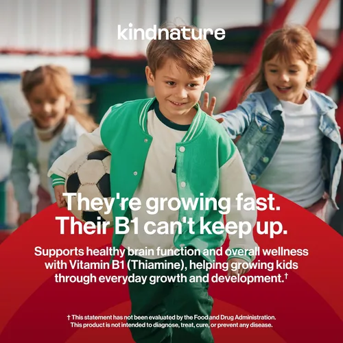 Miniatura 3 de kindnature Gomitas de vitamina B1 de 500 mg – Suplemento de tiamina de alta potencia para energía, enfoque y sistema nervioso – Vitaminas B1 veganas