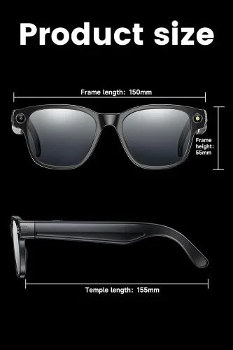 Miniatura 7 de Lentes de cámara inteligente para fotos, audio y videos, grabación HD de 8 MP, batería 7H, gafas ligeras de cámara AI para hombres y mujeres