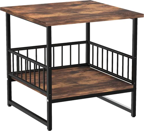 Miniatura 10 de Mesa auxiliar, mesa auxiliar industrial con estante de almacenamiento de 2 neumáticos, mini soporte para refrigerador de 180 libras con patas