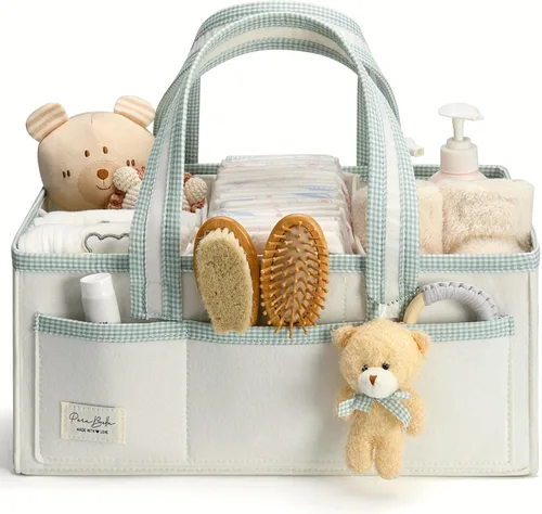 Organizador de Pañales PeraBella XL con Asa, Bolsa de Regalo para Baby Shower, Artículos Imprescindibles para Registro de Búsqueda, Organizador de
