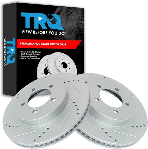 Miniatura 257 de TRQ Juego de rotores de freno de rendimiento trasero con revestimiento G premium compatible con Mazda 6 2014-2021