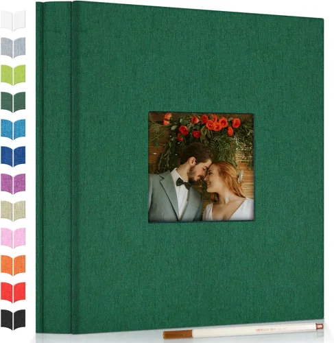 Miniatura 21 de Álbum de fotos Artfeel autoadhesivo, álbum de manualidades para fotos de 3 x 5, 4 x 6, 5 x 7 y 8 x 10 pulgadas, 40 páginas, cubierta de lino