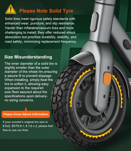 Miniatura 3 de BANGTING 2 piezas de actualización de neumáticos sólidos 50/75-6.1 para scooter todo terreno, neumáticos sin cámara de 8.5x2 pulgadas para Gotrax