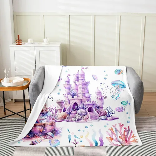 Miniatura 8 de Manta de franela de forro polar rosa femenina, manta de cama para todas las estaciones de los años 70 para cama, sofá, sofá, bonita manta de felpa