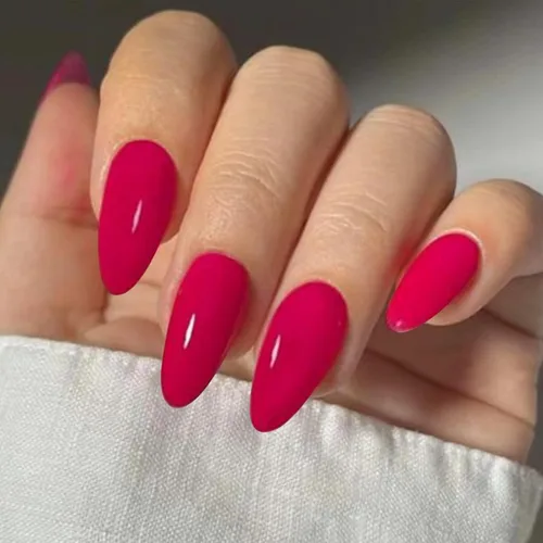 Miniatura 45 de Uñas postizas a presión marrón café, uñas postizas medianas de almendra, color sólido, cobertura completa, uñas postizas artificiales brillantes