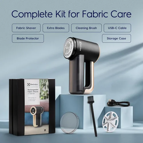 Miniatura 6 de Afeitadora de tela recargable Electrolux Removedor de pelusa de 3 velocidades para ropa y muebles Elimina la pelusa y las bolitas Afeitadora