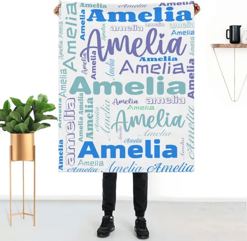Miniatura 19 de Mantas personalizadas con nombre para niños, mantas de bebé personalizadas para niñas y niños con nombre, mantas de bebé personalizadas con nombre