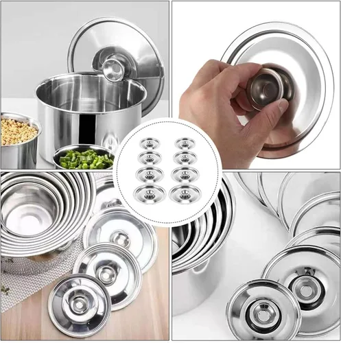 Miniatura 3 de Cabilock Cubierta de taza de café de acero inoxidable 8 unids tapas de tapa de taza de agua de metal tapa de taza de té 3.9 in 4.7 in 5.5 in 6.3 in