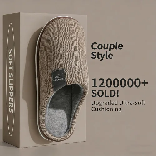 Miniatura 7 de ASHALI Pantuflas de espuma viscoelástica para hombre y mujer, de algodón suave y afelpado, para interiores y exteriores, con suela antideslizante