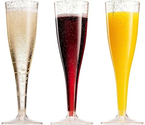 Miniatura 7 de Munfix Paquete de 30 copas de champán desechables de plástico transparente, vasos de tostado de 5 onzas para bodas, cócteles, mimosas