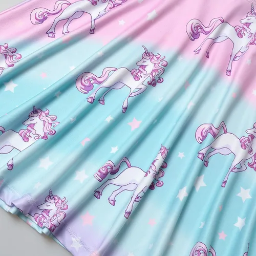 Miniatura 65 de Perfashion Vestidos a juego para niñas y muñecas sin mangas/manga larga, acampanados, faldas de fiesta de unicornio