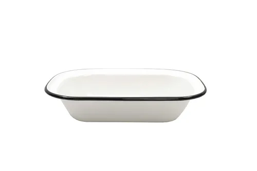 Miniatura 6 de TableCraft 80013 Colección Enamelware - Sartén para servir, blanco con borde negro, porcelana sobre acero, del horno a la mesa, camping, casa