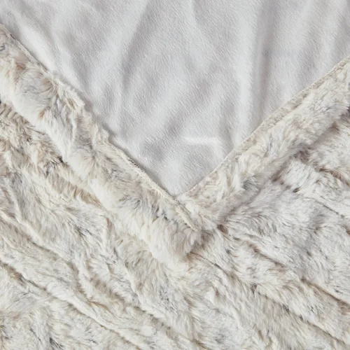 Miniatura 9 de Beautyrest Zuri - Poncho manta eléctrica reversible de piel sintética de leopardo de las nieves a visón, ponible, apagado automático, prácticamente