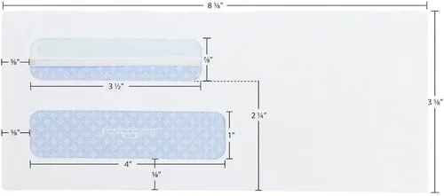 Miniatura 7 de Quality Park Sobres de seguridad #8 5/8, ventana doble, sobres autosellables para facturas/extracciones, 3-5/8 pulgadas x 8-5/8 pulgadas, 24 libras