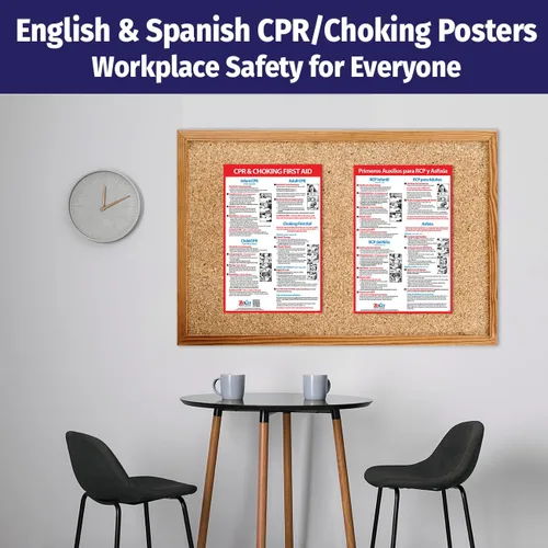 Miniatura 3 de ZOCO - Carteles de primeros auxilios de RCP y asfixia (paquete de 2, inglés y español) - Carteles laminados de cumplimiento de 12 x 18 pulgadas