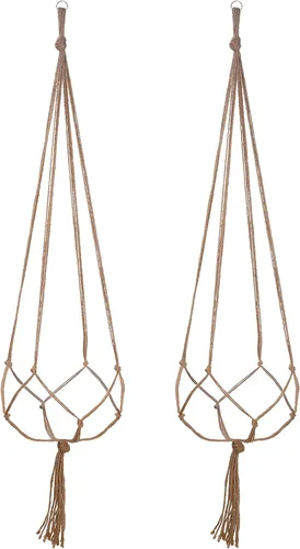 Miniatura 10 de EBOOT Paquete de 3 cuerdas grandes de macramé para colgar plantas de 33, 41, 48 pulgadas, para colgar macetas para decoración de interiores