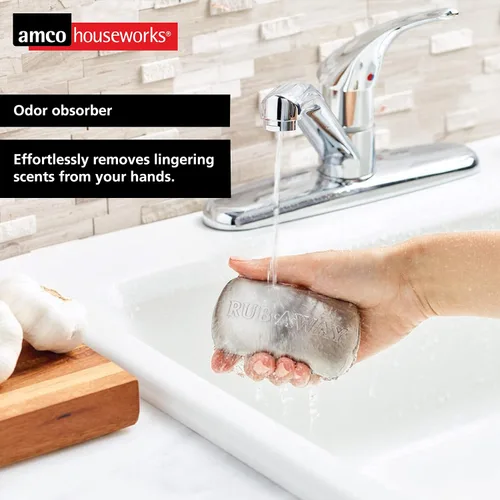 Miniatura 5 de Amco Rub-a-Way Barra - Absorbedor de olores de acero inoxidable (4 x 2.25 pulgadas), apto para lavavajillas, esencial para cocina y exteriores