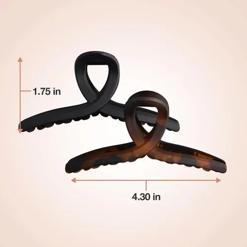 Miniatura 2 de Kitsch Pinzas grandes para el cabello para mujer, pinzas de pelo de moda, plástico mate, fácil agarre, perfectas para uso diario y ocasiones