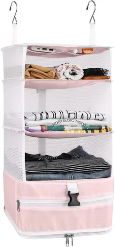 Miniatura 35 de Surblue Bolsa de Almacenamiento Colgante para Armario Plegable de 3 Estantes de Tela Oxford Lavable con 2 Ganchos