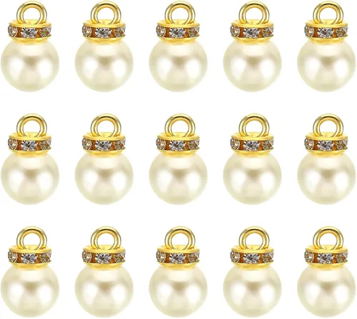 Miniatura 14 de PATIKIL 100 cuentas de perlas de perlas de imitación con diamantes de imitación DIY para hacer joyas, pulseras y aretes Plateado blanco