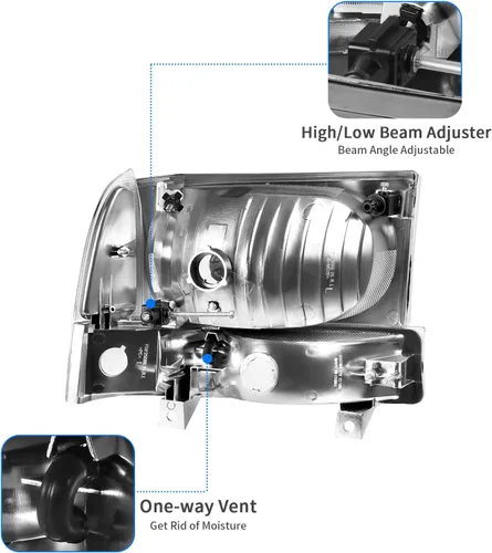 Miniatura 3 de DWVO Conjunto de faros compatible con Ford F-250 F-350 F-450 F-550 Super Duty 1999-2004/Ford Excursion 2000-2004 Faros de repuesto carcasa negra