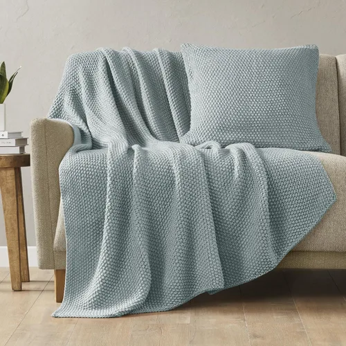 Miniatura 20 de Ink+Ivy Bree - Funda de almohada de punto de textura suave, funda decorativa europea, diseño de estilo de vida de cabaña para sofá, cama, sala