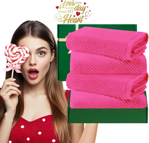 Miniatura 113 de VOOVA & MOVAS Toallas de mano blancas - 100% algodón Ligeras Gruesas Secado rápido Suaves Absorbentes, paquete de 4 piezas grandes de 18