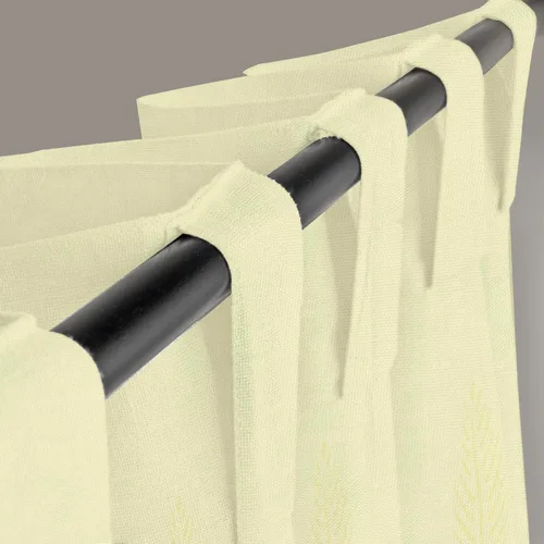 Miniatura 6 de Linenwalas Juego de 2 paneles de cortinas semitraslúcidas de lino de algodón de 84 pulgadas de largo, elegante bolsillo para barra y bucles