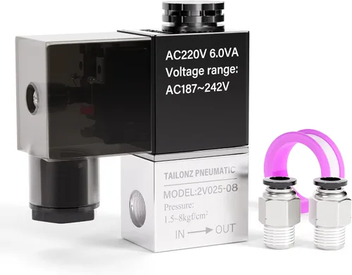 Miniatura 11 de TAILONZ PNEUMATIC 1/4 pulgada NPT 12V 2 posición 2 manera normalmente cerrada electromagnética válvula de aire 2V025-08 caja de conexiones