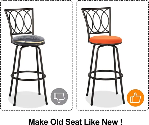 Miniatura 4 de Deisy Dee 4 fundas de asiento redondas para taburetes de bar, fundas elásticas para sillas redondas de 13 a 16 pulgadas (naranja)
