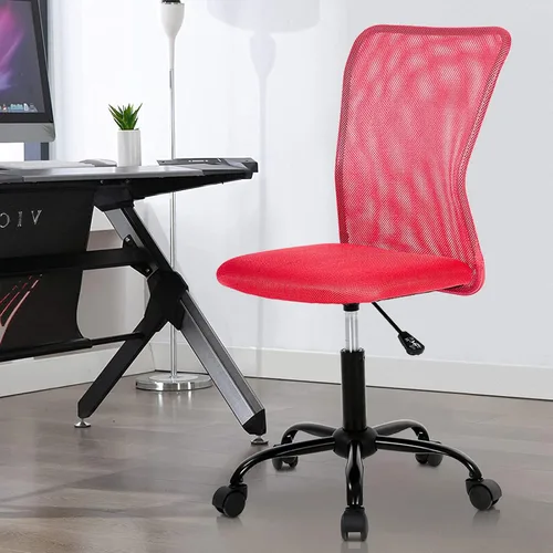 Miniatura 9 de Silla de oficina ergonómica para computadora con lumbar ajustable, silla de escritorio sin brazos, giratoria de malla giratoria con respaldo medio