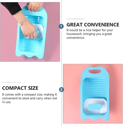 Miniatura 5 de DOITOOL Lavabo para lavar a mano ropa, mini tabla de lavado a mano Tabla de lavado de plástico antideslizante Lavabo de limpieza