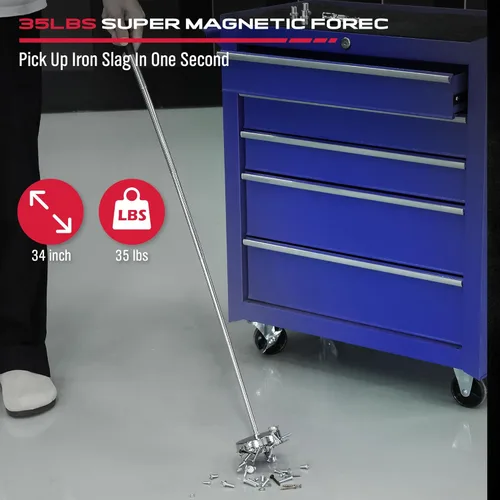 Miniatura 3 de Herramienta de Barrido Magnético Telescópica: Imán Fuerte Recoge Clavos, Tornillos y Piezas de Metal, Tuercas y Pernos, Buscador de Piezas de Acero