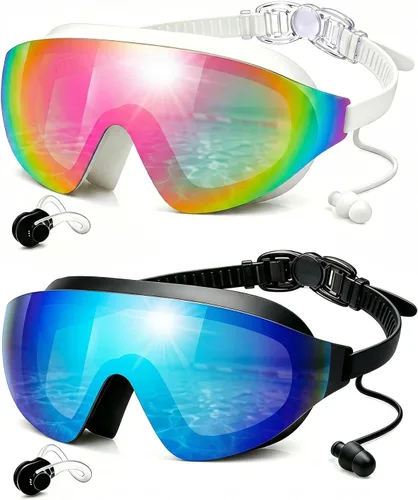 Miniatura 8 de Swim Goggles 2 Pack, Anti Fog&UV Rimless Wide View Gradient Swimming Goggles for Adult, No Leak for Men Women Beach