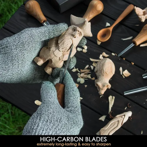 Miniatura 9 de BeaverCraft S14x Kit de herramientas de tallado de cuchara SC05 Kit de tallado de madera Juego de cuchillo de talla de madera