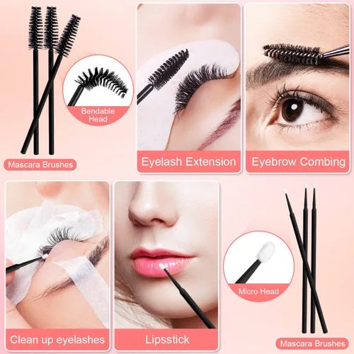 Miniatura 6 de Kit de extensión de pestañas – Suministros de extensiones de pestañas individuales con mezcla de rizos 0.07D de 0.315 a 0.59 pulgadas, pegamento