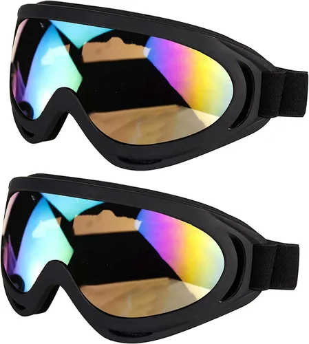 Miniatura 19 de LJDJ Gafas de esquí para motocicleta, gafas de snowboard, juego de 2 – Dirt Bike ATV Motocross anti-UV ajustables para montar fuera de carretera