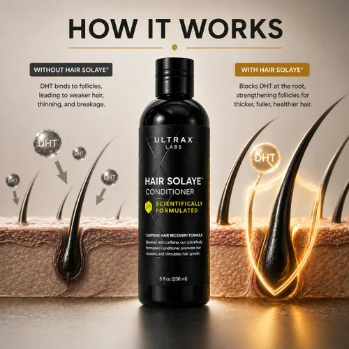 Miniatura 4 de Solace de cabello Ultrax Labs, cafeína pérdida de cabello pelo estimulante de crecimiento y acondicionador, 8 onzas líquidas Acondicionador 8 Fl Oz